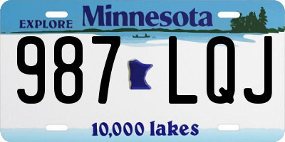 MN license plate 987LQJ