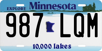 MN license plate 987LQM