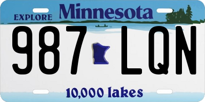 MN license plate 987LQN