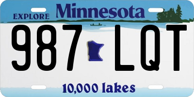 MN license plate 987LQT