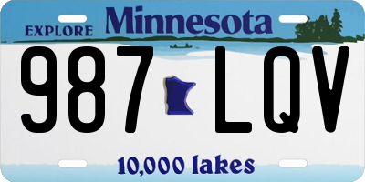 MN license plate 987LQV