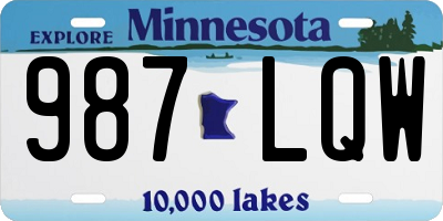 MN license plate 987LQW