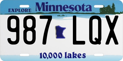MN license plate 987LQX