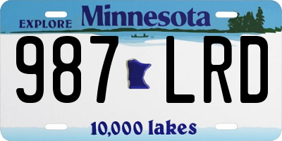 MN license plate 987LRD