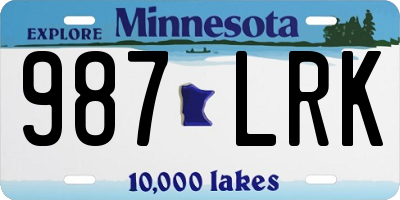 MN license plate 987LRK
