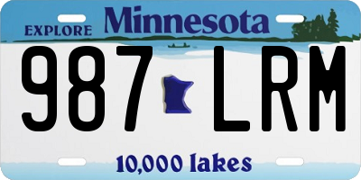 MN license plate 987LRM