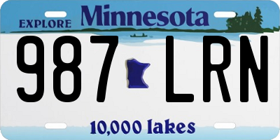 MN license plate 987LRN
