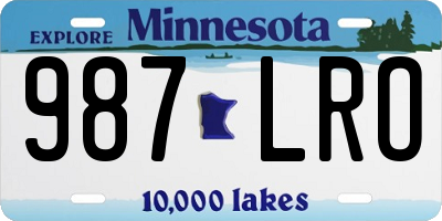 MN license plate 987LRO
