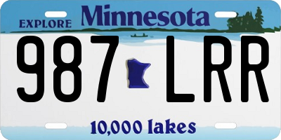 MN license plate 987LRR