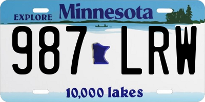 MN license plate 987LRW