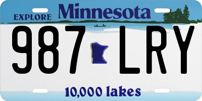 MN license plate 987LRY