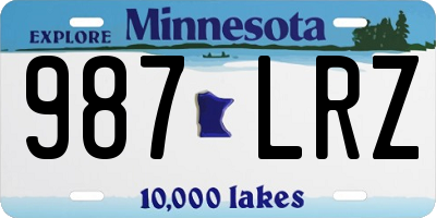 MN license plate 987LRZ