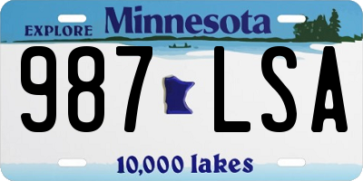 MN license plate 987LSA