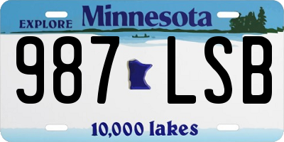 MN license plate 987LSB