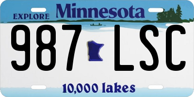 MN license plate 987LSC