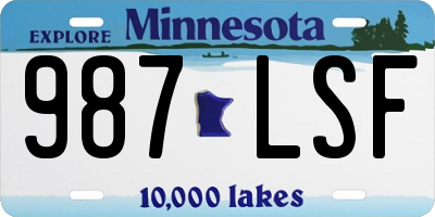 MN license plate 987LSF
