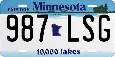 MN license plate 987LSG