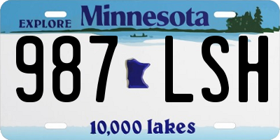 MN license plate 987LSH