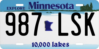 MN license plate 987LSK