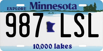 MN license plate 987LSL