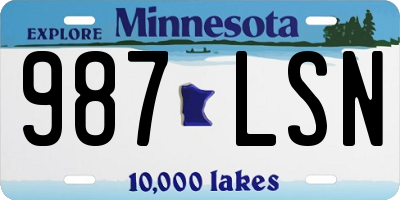 MN license plate 987LSN