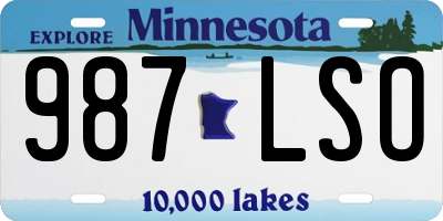 MN license plate 987LSO