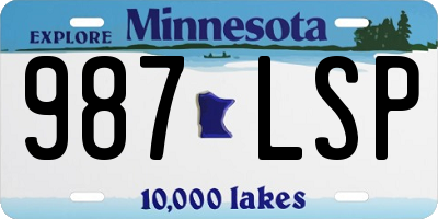 MN license plate 987LSP