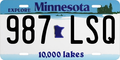 MN license plate 987LSQ