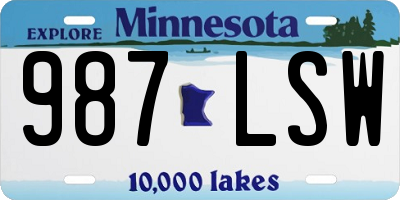 MN license plate 987LSW