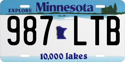 MN license plate 987LTB