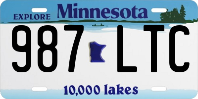 MN license plate 987LTC