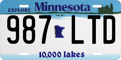MN license plate 987LTD