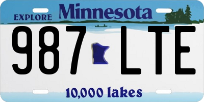 MN license plate 987LTE