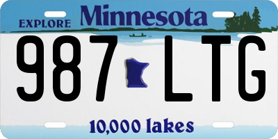 MN license plate 987LTG