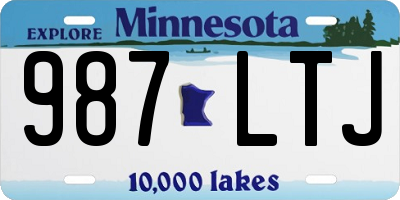 MN license plate 987LTJ