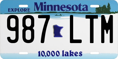 MN license plate 987LTM