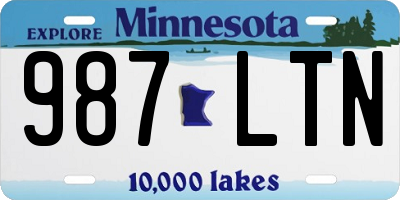 MN license plate 987LTN