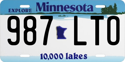 MN license plate 987LTO