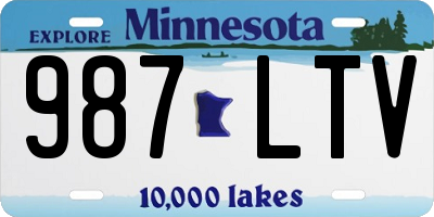 MN license plate 987LTV