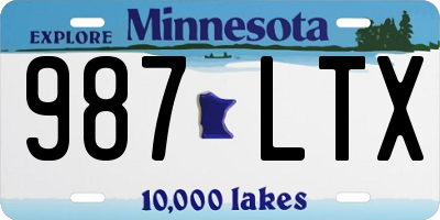 MN license plate 987LTX