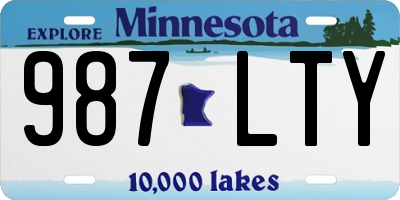 MN license plate 987LTY