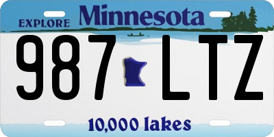MN license plate 987LTZ