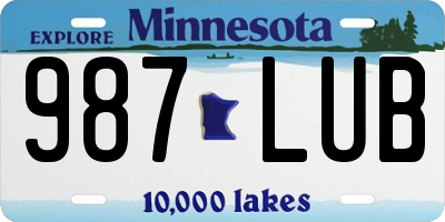 MN license plate 987LUB