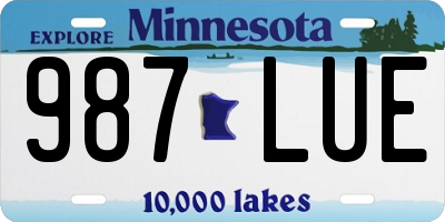 MN license plate 987LUE