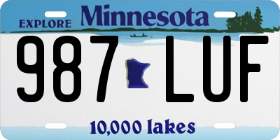 MN license plate 987LUF
