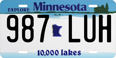MN license plate 987LUH