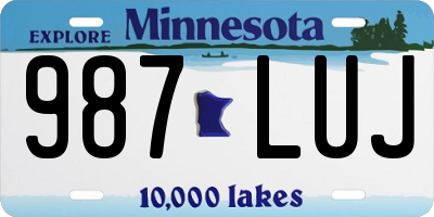 MN license plate 987LUJ