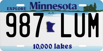 MN license plate 987LUM
