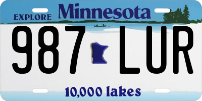 MN license plate 987LUR