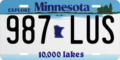 MN license plate 987LUS